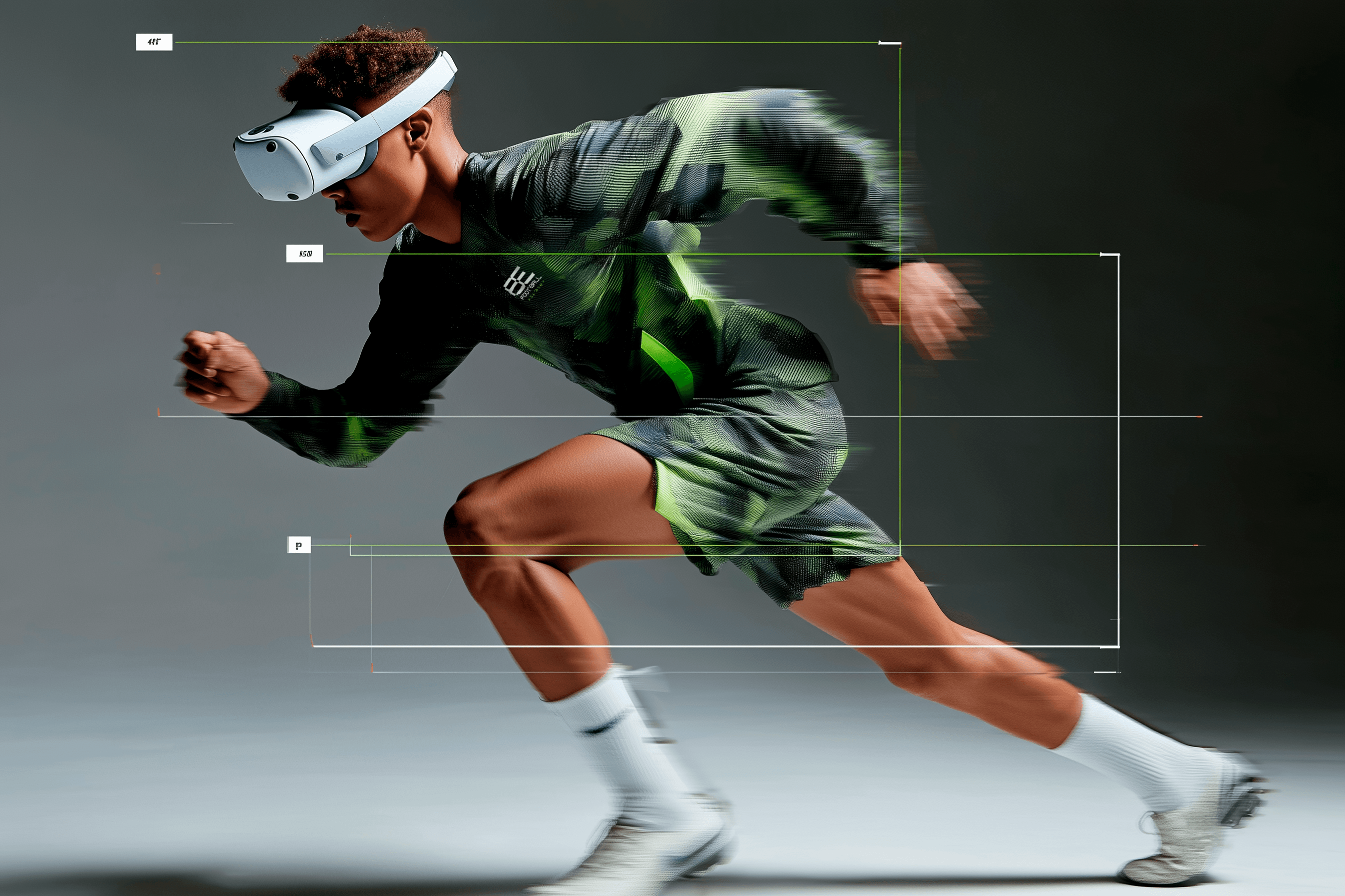 Academy athlete with VR headset